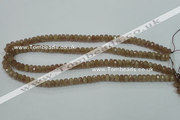 CBQ223 15.5 inches 5*8mm faceted rondelle strawberry quartz beads