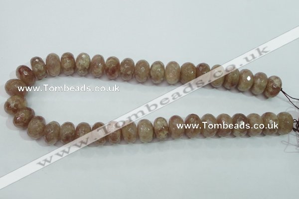 CBQ224 15.5 inches 10*16mm faceted rondelle strawberry quartz beads