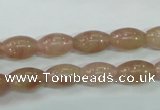 CBQ225 15.5 inches 8*12mm rice strawberry quartz beads