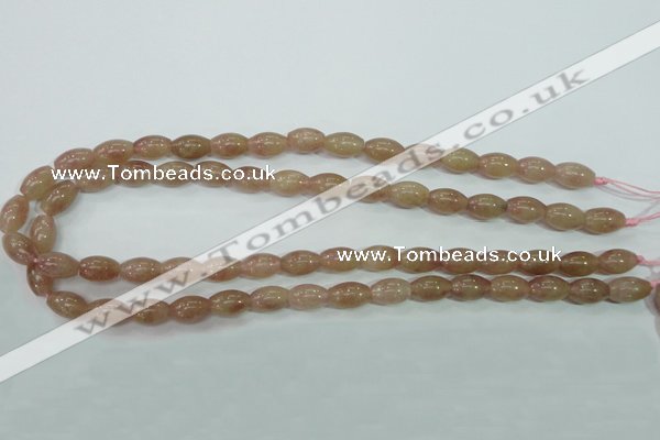 CBQ225 15.5 inches 8*12mm rice strawberry quartz beads