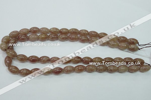 CBQ226 15.5 inches 10*14mm rice strawberry quartz beads