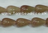 CBQ228 15.5 inches 10*16mm teardrop strawberry quartz beads