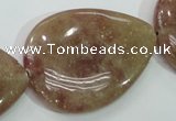 CBQ239 15.5 inches 30*40mm flat teardrop strawberry quartz beads