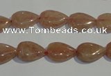 CBQ25 15.5 inches 10*14mm flat teardrop strawberry quartz beads