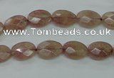 CBQ250 15.5 inches 8.5*12mm faceted oval strawberry quartz beads