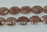 CBQ252 15.5 inches 10*14mm faceted oval strawberry quartz beads