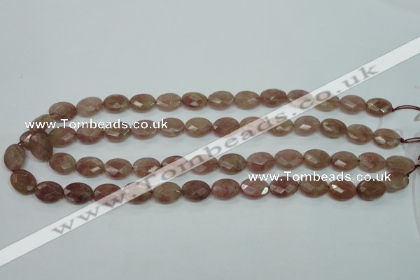 CBQ252 15.5 inches 10*14mm faceted oval strawberry quartz beads