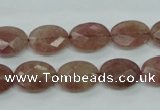 CBQ253 15.5 inches 12*16mm faceted oval strawberry quartz beads