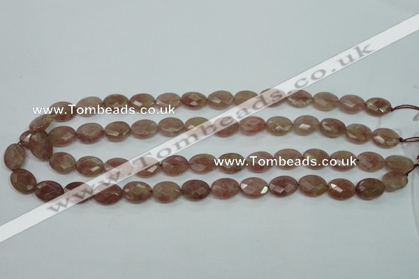 CBQ253 15.5 inches 12*16mm faceted oval strawberry quartz beads