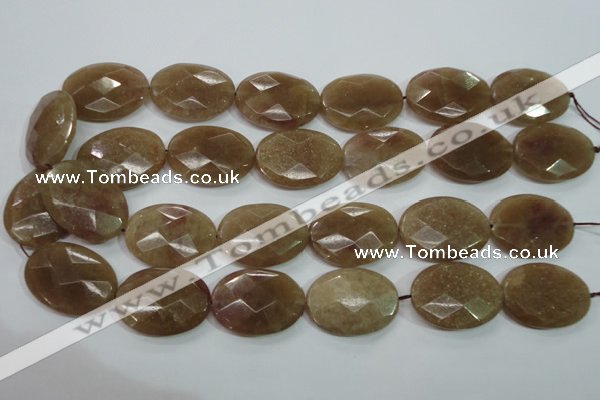 CBQ255 15.5 inches 22*30mm faceted oval strawberry quartz beads