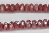 CBQ265 15.5 inches 5*10mm faceted rondelle strawberry quartz beads