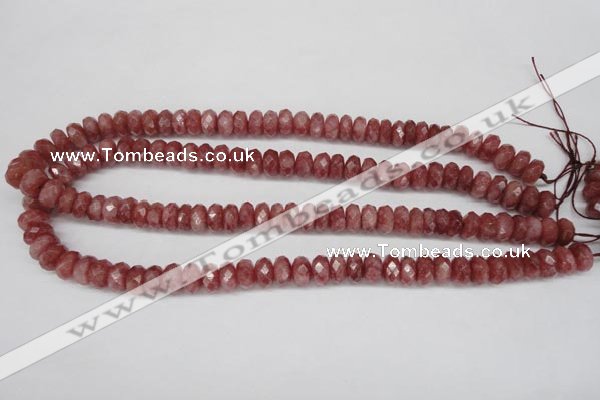 CBQ265 15.5 inches 5*10mm faceted rondelle strawberry quartz beads