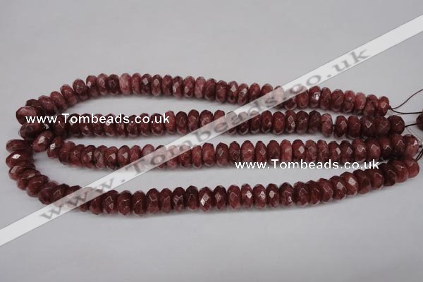 CBQ266 15.5 inches 6*10mm faceted rondelle strawberry quartz beads