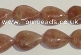 CBQ27 15.5 inches 13*18mm flat teardrop strawberry quartz beads