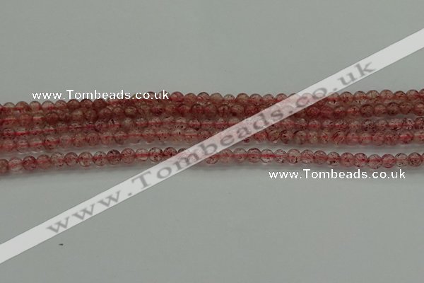 CBQ300 15.5 inches 4mm round natural strawberry quartz beads