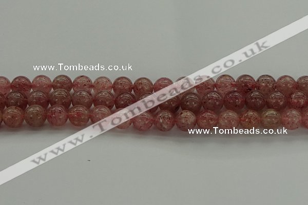 CBQ303 15.5 inches 10mm round natural strawberry quartz beads