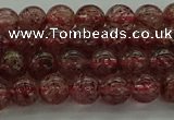 CBQ311 15.5 inches 6mm round natural strawberry quartz beads