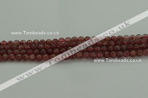 CBQ311 15.5 inches 6mm round natural strawberry quartz beads