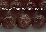 CBQ314 15.5 inches 12mm round natural strawberry quartz beads