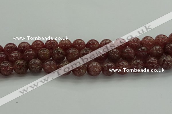 CBQ314 15.5 inches 12mm round natural strawberry quartz beads