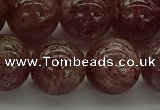 CBQ315 15.5 inches 14mm round natural strawberry quartz beads