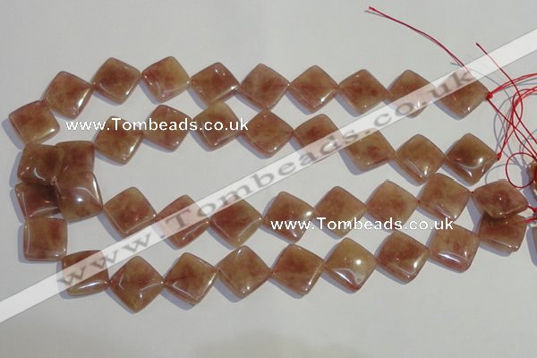 CBQ33 15.5 inches 16*16mm diamond strawberry quartz beads wholesale