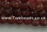 CBQ331 15.5 inches 6mm faceted round strawberry quartz beads