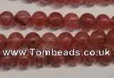 CBQ352 15.5 inches 8mm round natural strawberry quartz beads