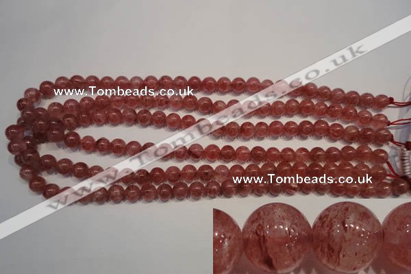 CBQ352 15.5 inches 8mm round natural strawberry quartz beads