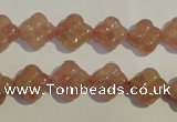 CBQ36 15.5 inches 11mm carved flower strawberry quartz beads