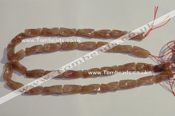 CBQ38 15.5 inches 10*22mm twisted strawberry quartz beads