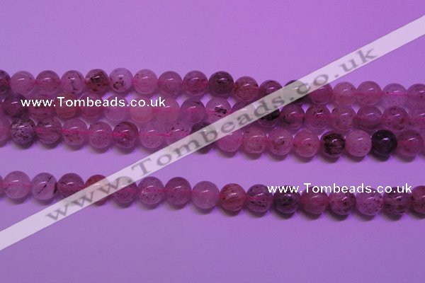 CBQ402 15 inches 8mm round natural strawberry quartz beads