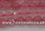 CBQ437 15.5 inches 8mm faceted nuggets strawberry quartz beads