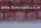 CBQ446 15.5 inches 10*12mm drum strawberry quartz beads