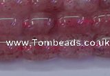 CBQ447 15.5 inches 10*14mm drum strawberry quartz beads