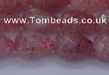 CBQ454 15.5 inches 12*16mm faceted teardrop strawberry quartz beads