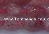 CBQ455 15.5 inches 13*18mm faceted teardrop strawberry quartz beads