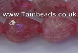 CBQ456 15.5 inches 15*20mm faceted teardrop strawberry quartz beads