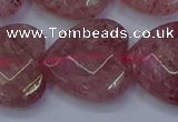 CBQ473 15.5 inches 20mm faceted heart strawberry quartz beads