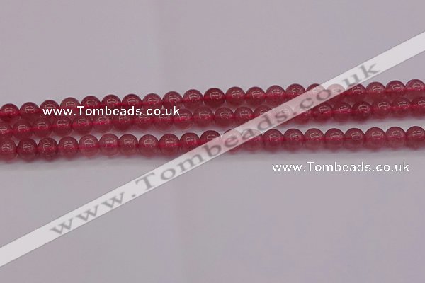 CBQ486 15.5 inches 6mm round strawberry quartz beads wholesale