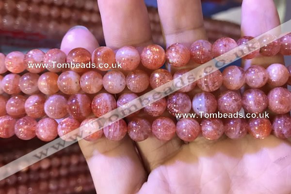 CBQ560 15.5 inches 8mm round golden strawberry quartz beads