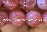 CBQ561 15.5 inches 10mm round golden strawberry quartz beads