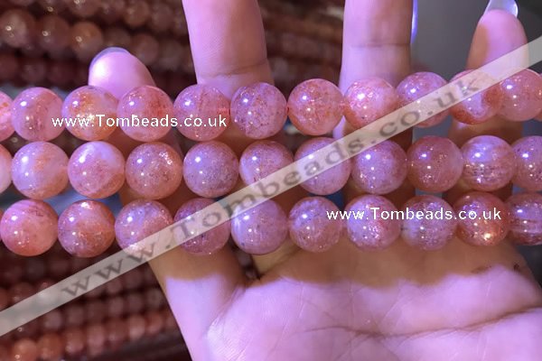 CBQ562 15.5 inches 12mm round golden strawberry quartz beads