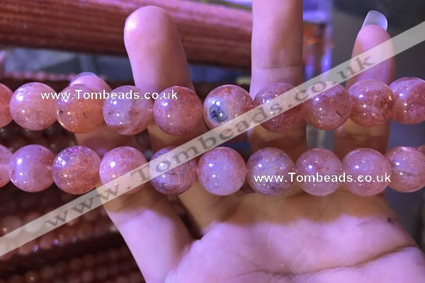 CBQ563 15.5 inches 14mm round golden strawberry quartz beads