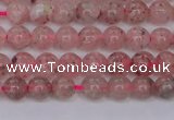 CBQ606 15.5 inches 6mm round natural strawberry quartz beads