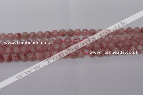 CBQ608 15.5 inches 10mm round natural strawberry quartz beads