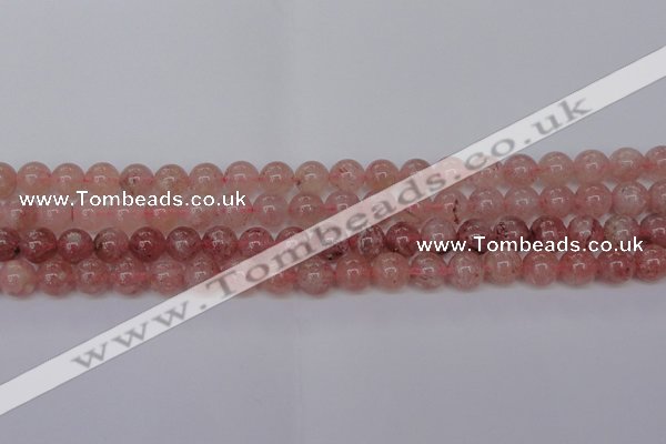 CBQ613 15.5 inches 10mm round natural strawberry quartz beads