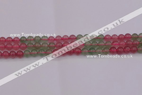 CBQ652 15.5 inches 8mm round mixed strawberry quartz beads