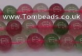 CBQ656 15.5 inches 6mm round mixed strawberry quartz beads