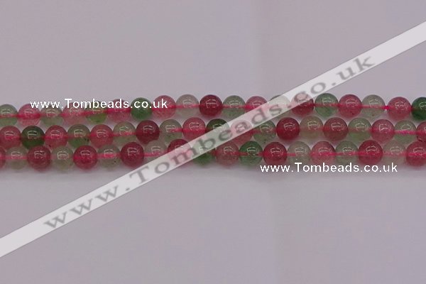 CBQ657 15.5 inches 8mm round mixed strawberry quartz beads